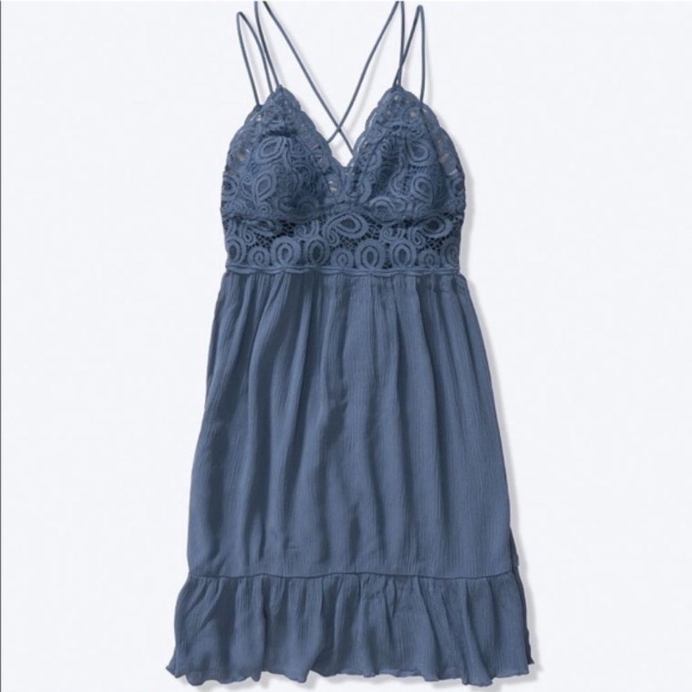 PINK Victorias Secret blue lace dress